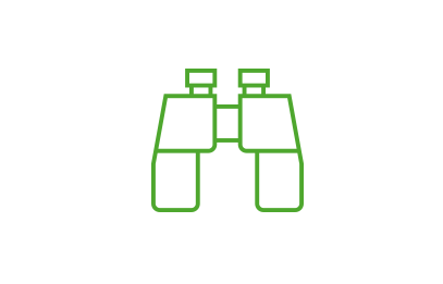 Binoculars icon intended to be seeing into the future